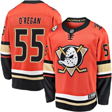 Fanatics Branded Anaheim Ducks Youth Danny O'Regan Premier Orange Breakaway 2019/20 Alternate NHL Jersey
