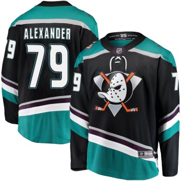 Fanatics Branded Anaheim Ducks Youth Gage Alexander Breakaway Black Alternate NHL Jersey