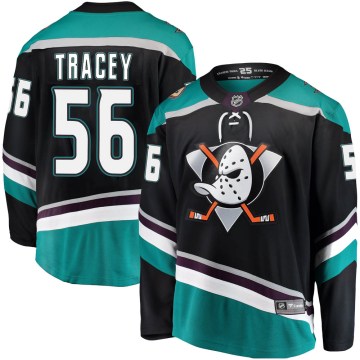 Fanatics Branded Anaheim Ducks Youth Brayden Tracey Breakaway Black Alternate NHL Jersey