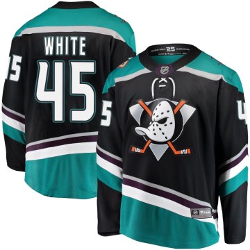 Fanatics Branded Anaheim Ducks Youth Colton White Breakaway White Black Alternate NHL Jersey