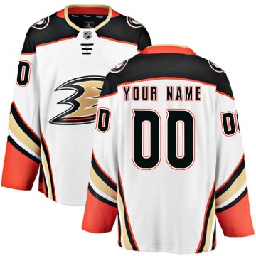 Fanatics Branded Anaheim Ducks Youth Custom Breakaway White Away NHL Jersey