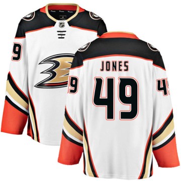 Fanatics Branded Anaheim Ducks Youth Max Jones Breakaway White Away NHL Jersey