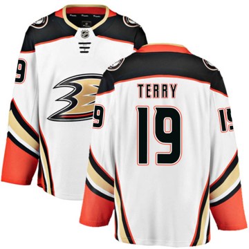 Fanatics Branded Anaheim Ducks Youth Troy Terry Breakaway White Away NHL Jersey
