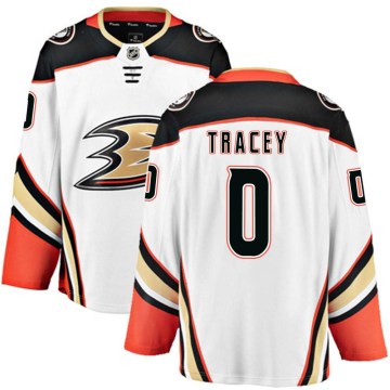 Fanatics Branded Anaheim Ducks Youth Brayden Tracey Breakaway White Away NHL Jersey