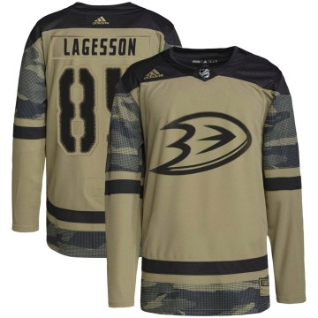 Adidas Anaheim Ducks Men's William Lagesson Authentic Camo Military Appreciation Practice NHL Jersey