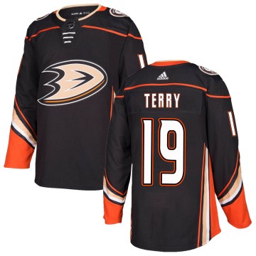 Adidas Anaheim Ducks Men's Troy Terry Authentic Black Home NHL Jersey
