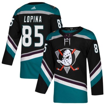 Adidas Anaheim Ducks Men's Josh Lopina Authentic Black Teal Alternate NHL Jersey